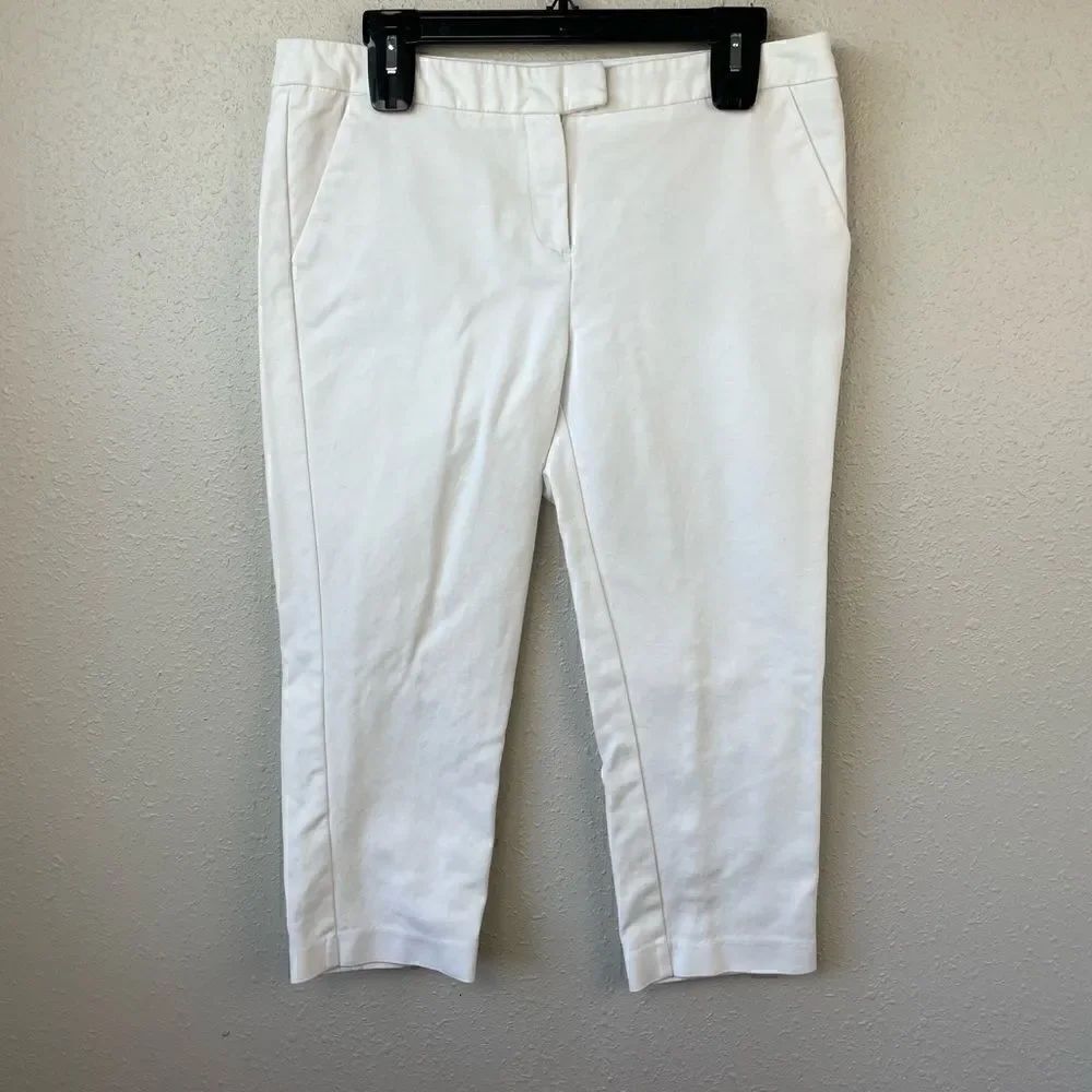 Donna Ricco White Cropped Pants Size 10 EUC